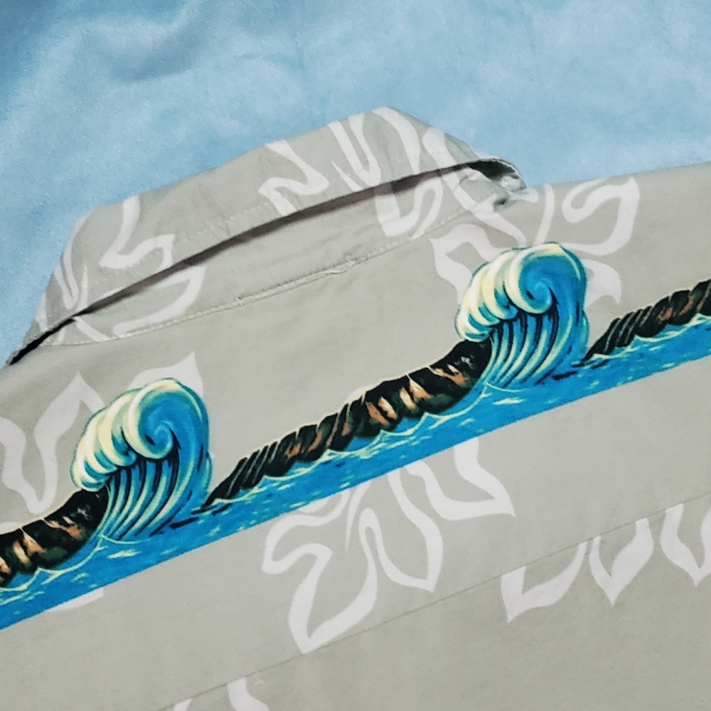 Hawaiian Surf Board Button-Up Shirt XL Vintage 90s Y2k - Picture 6 of 9